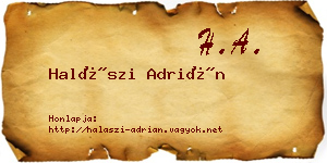 Halászi Adrián névjegykártya